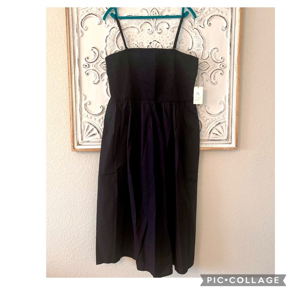 NEW A NEW DAY COTTON SMOCK REMOVABLE STRAP ANKLE LENGTH DRESS - Picture 1 of 3